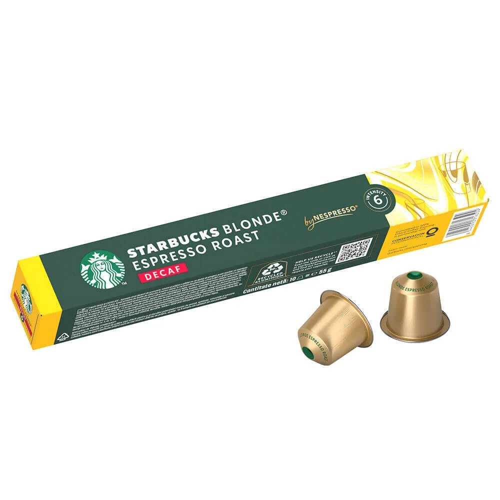 Starbucks® Blonde Espresso Roast Decaffeinato – 10 Capsule Originali by Nespresso®
