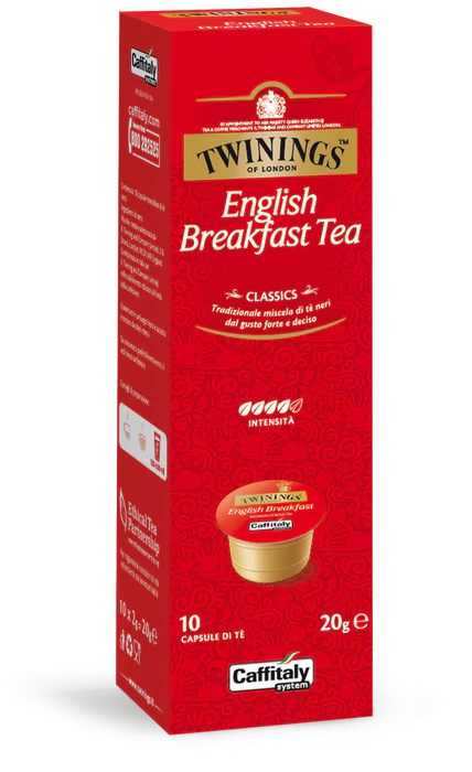 10 Capsule Twinings English Breakfast Tea - Sistema Caffitaly Originale