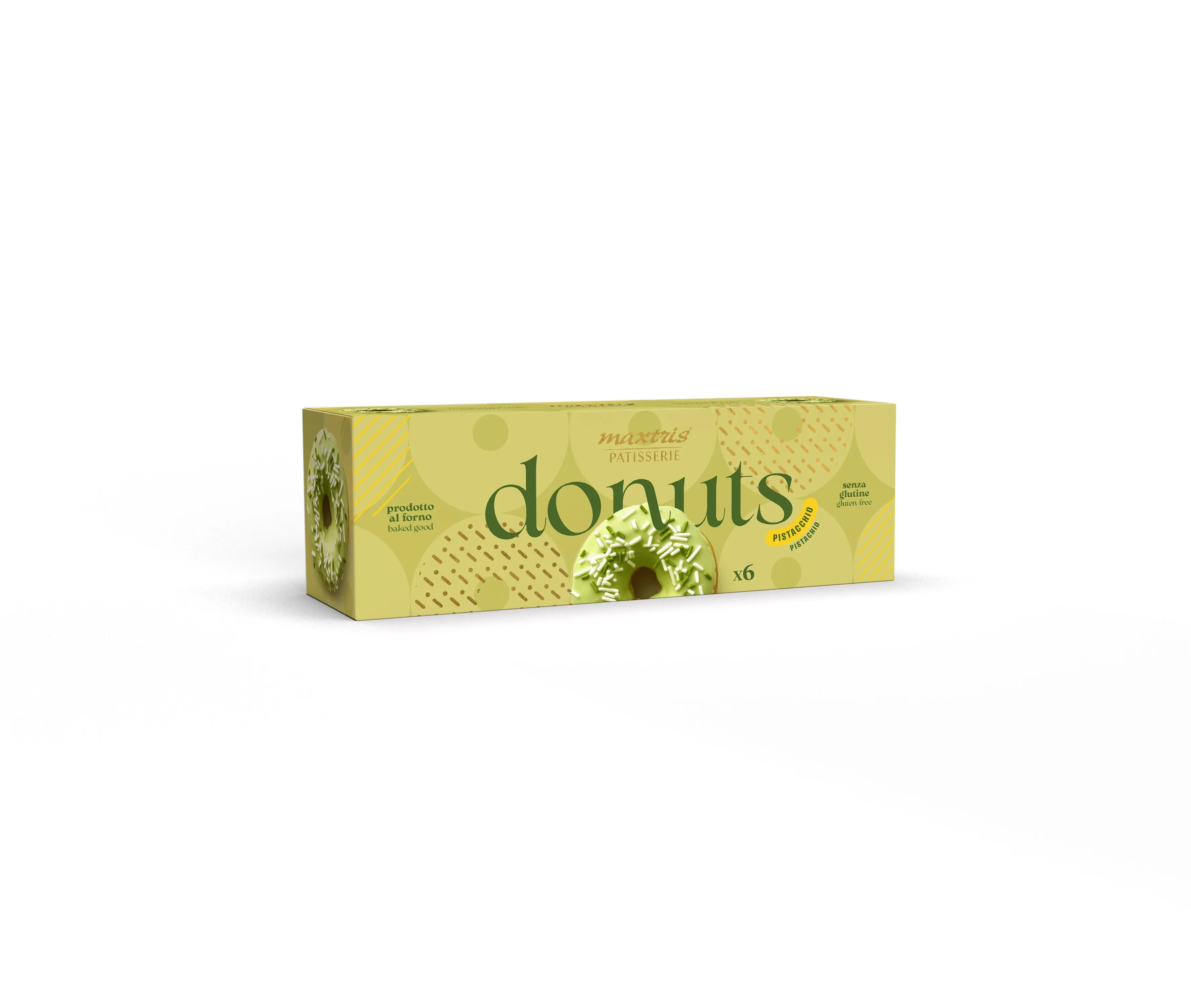 Maxtris Donuts Pistacchio 6 pezzi - ciambelle al pistacchio senza glutine