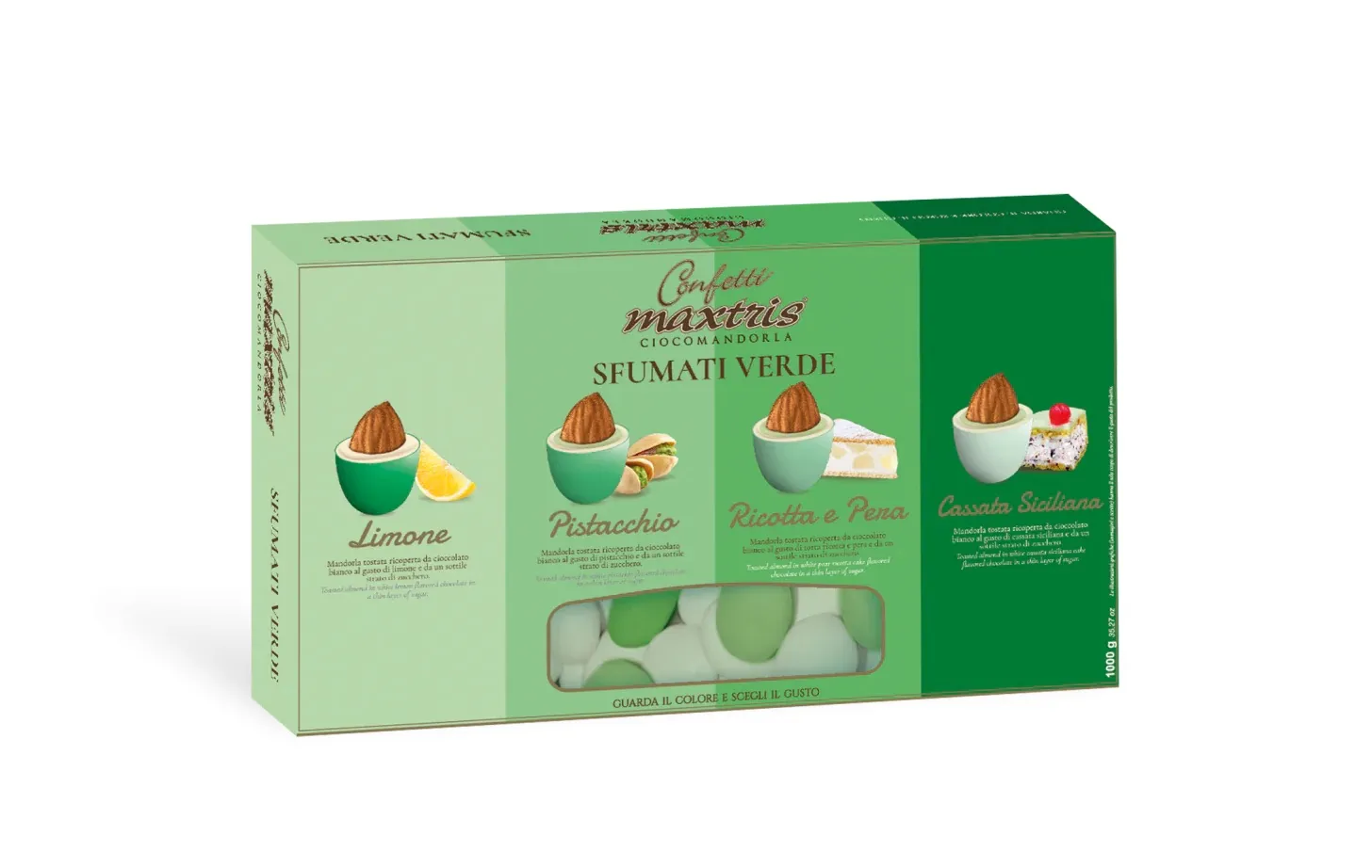 Maxtris Sfumati Verde - confetti italiani sfumati verdi 1kg