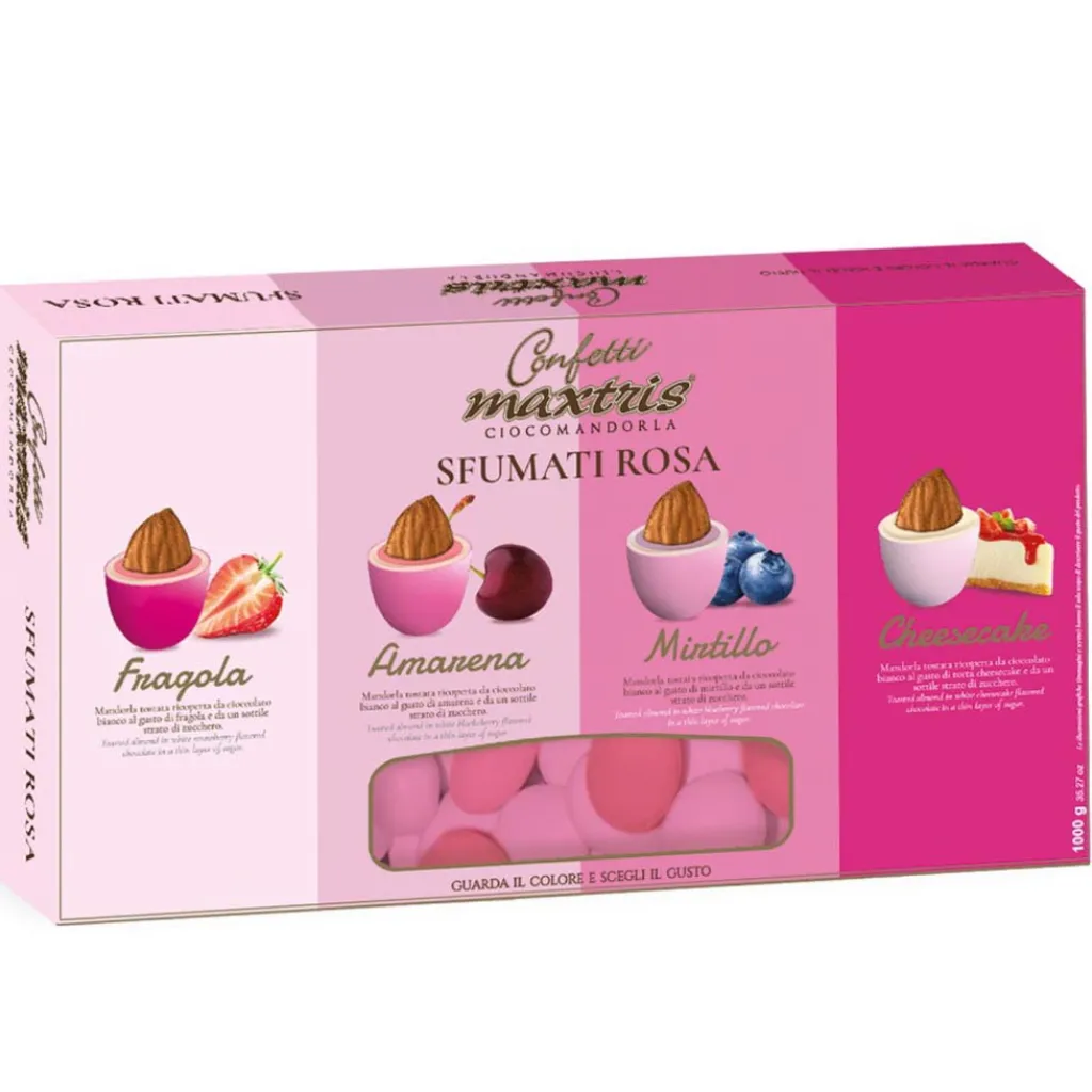 Confetti Maxtris Cioccolato Sfumati Rosa - confetti italiani 1kg