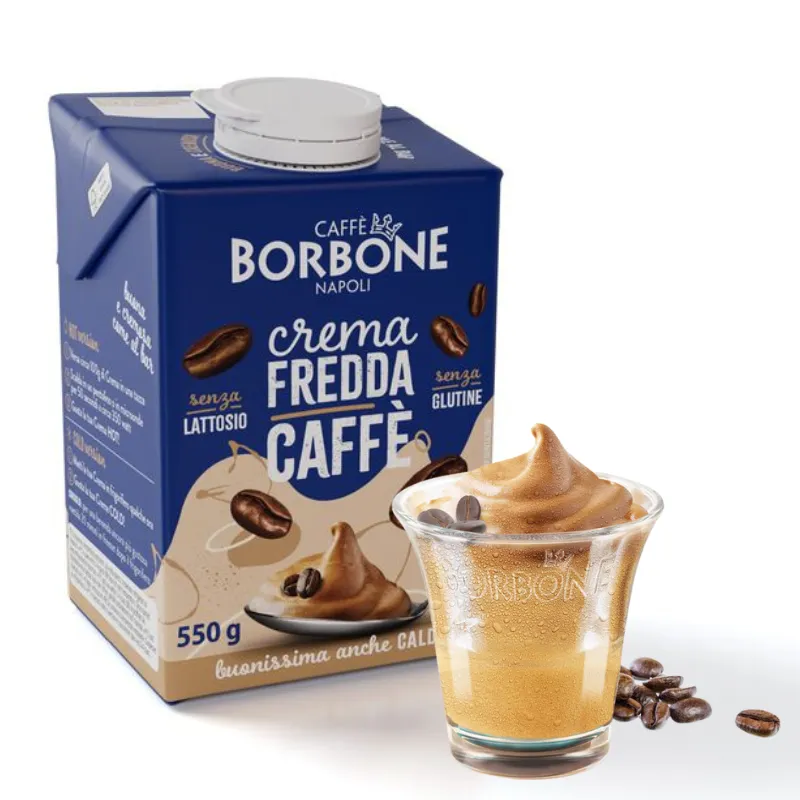 Crema Fredda / Calda al Caffè Borbone in Brick da 550 Grammi - 7 Porzioni