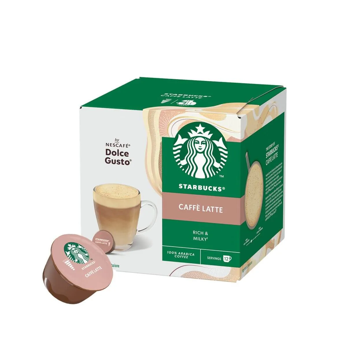 Starbucks Caffé Latte – 12 capsule per Nescafé Dolce Gusto