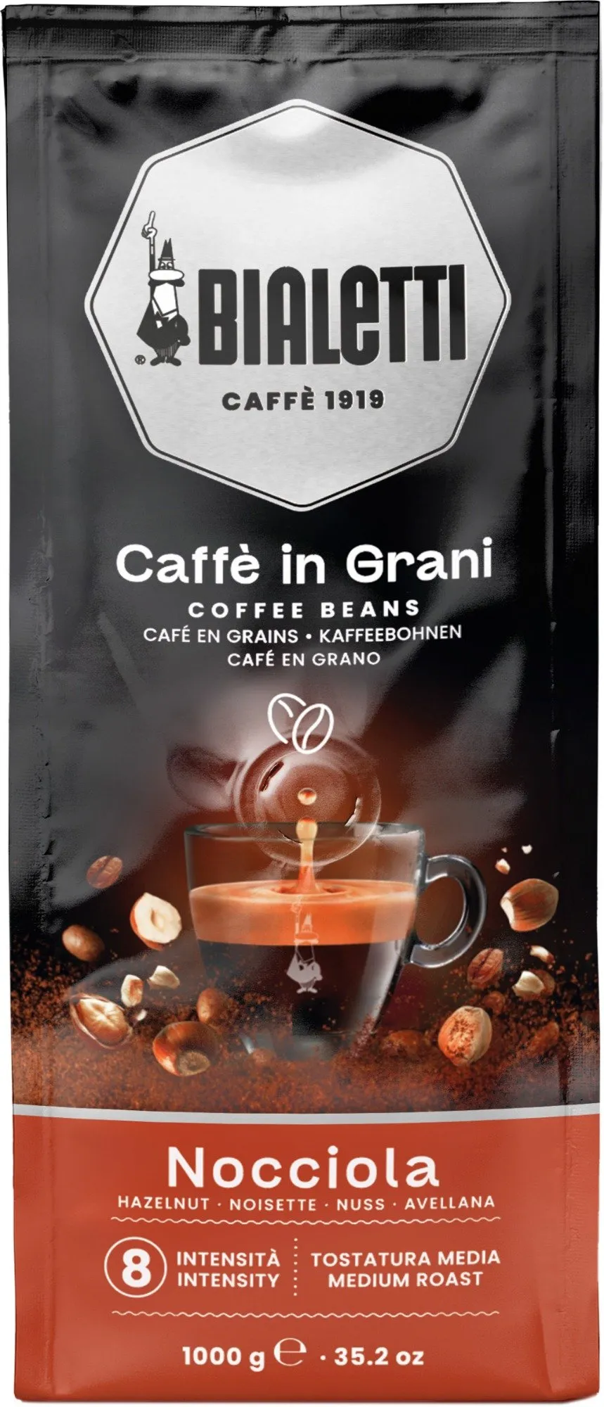 Bialetti Caffè in Grani Esperto Nocciola 1 kg – Intensità 8