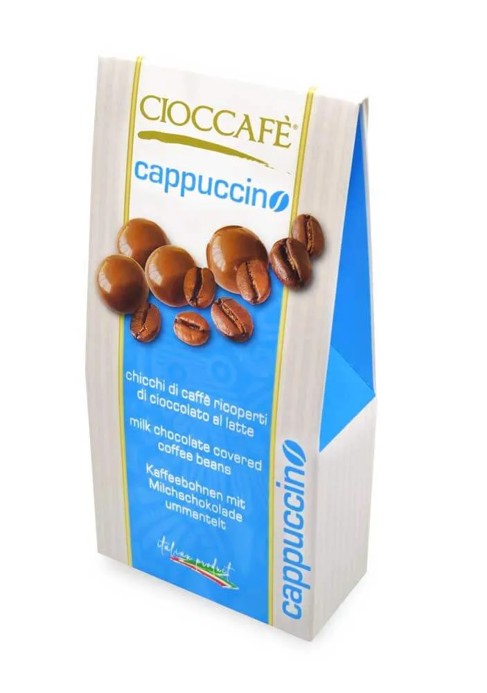 Cioccafè CAPPUCCINO – Chicchi di Caffè Ricoperti di Cioccolato al Latte 125 g