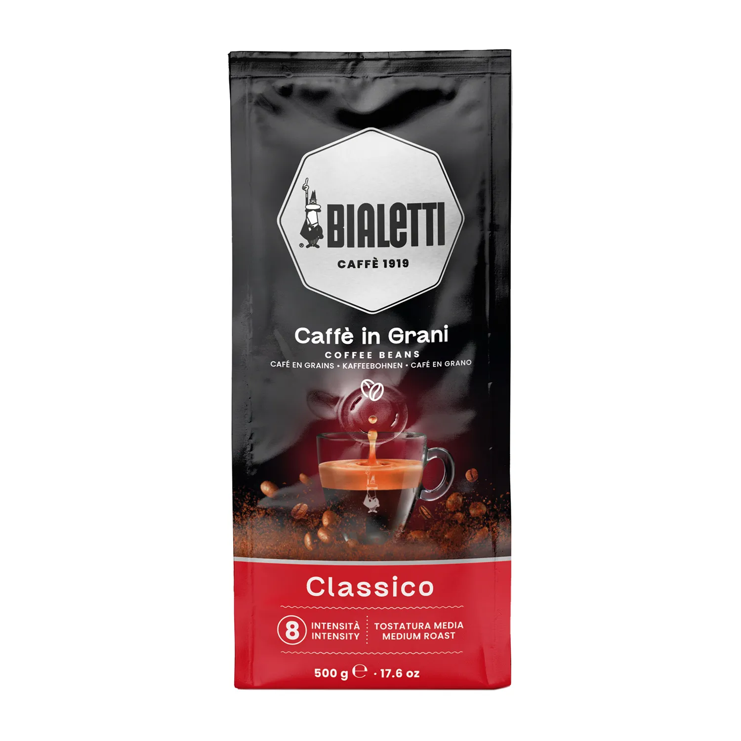 500g Bialetti Caffè in Grani Miscela Classica Tostatura Media