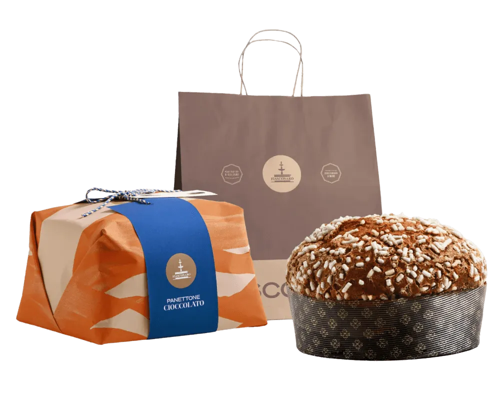 Panettone Fiasconaro Cioccolato con gocce di cioccolato ricoperto di glassa 1kg