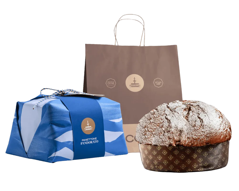 Panettone Fiasconaro Pandorato senza uvetta e canditi con glassa e zucchero a velo 1kg