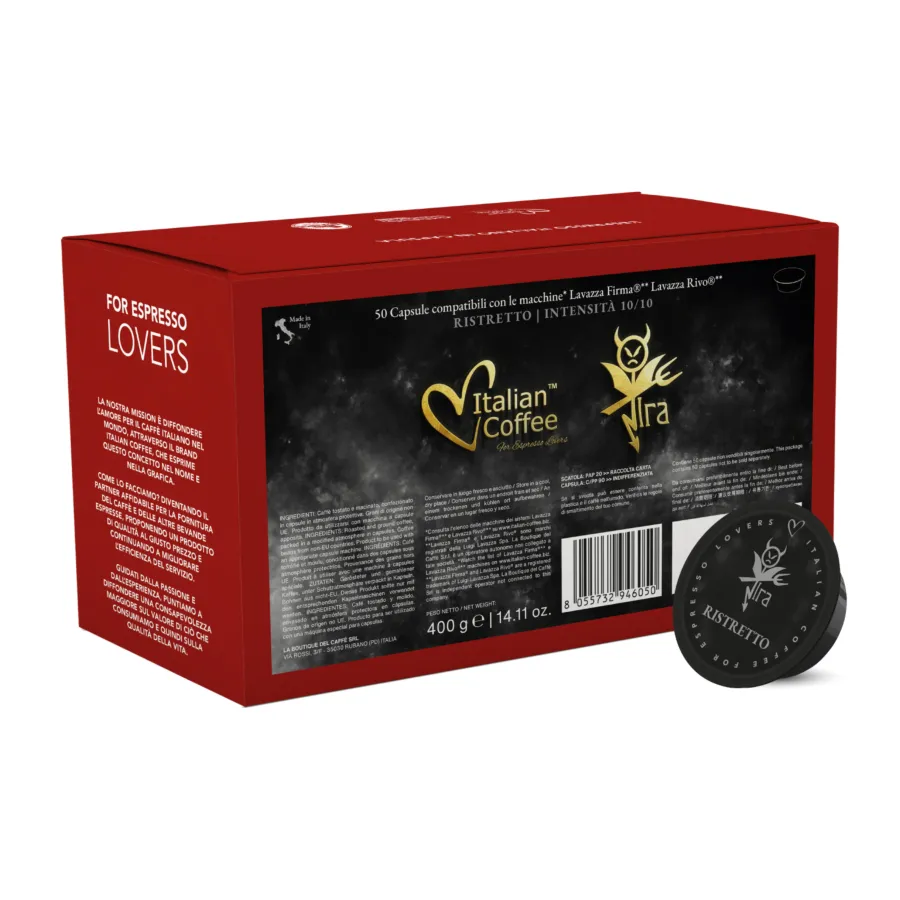 50 RISTRETTO Capsule Compatibili Lavazza Firma/Vitha Group - Caffè Italiano Intenso