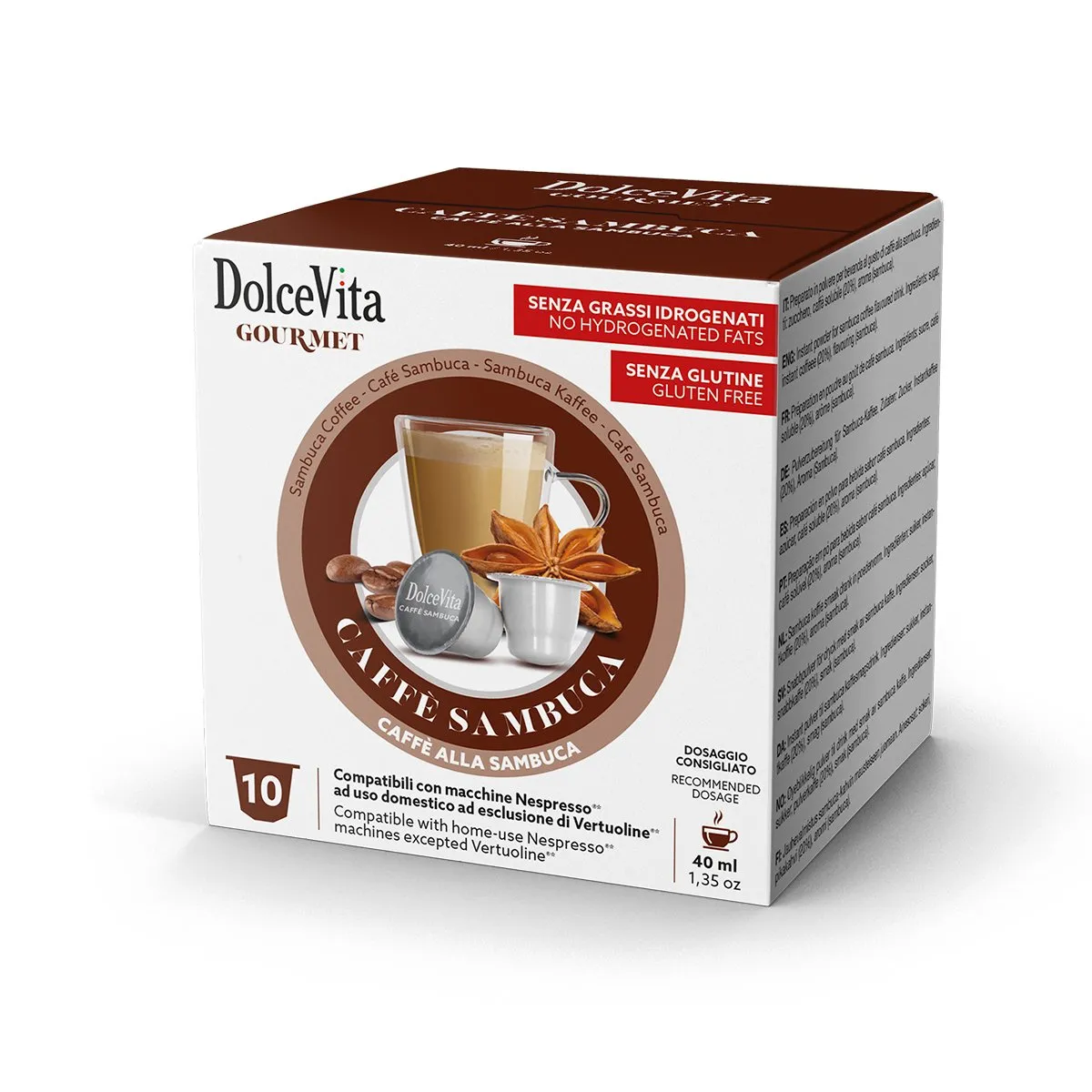 10 Capsule Dolce Vita Sambuca Compatibili Nespresso - Tradizione Italiana