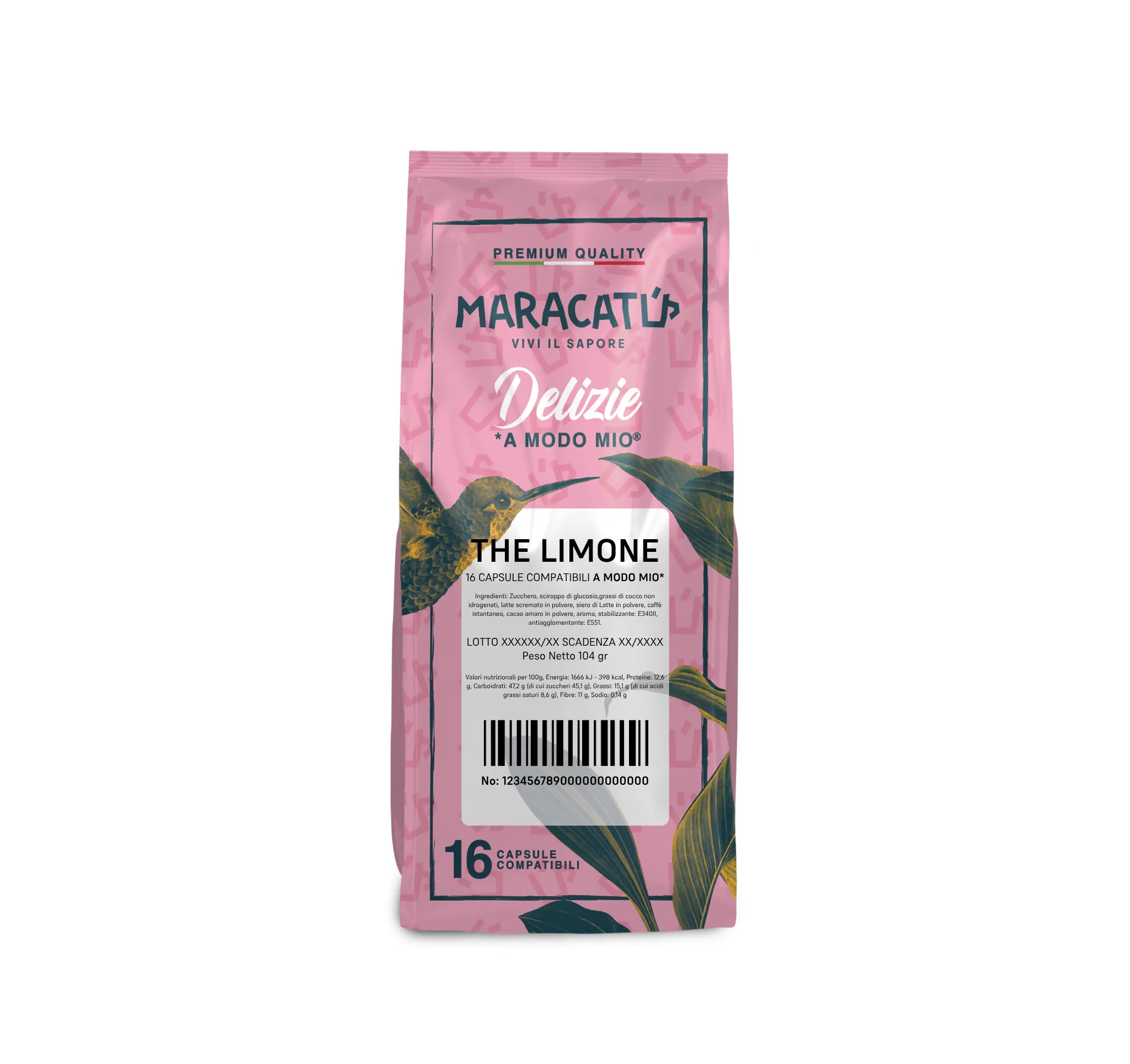 16 Capsule Maracatú Tè Limone A Modo Mio - Solubile, Compatibili Lavazza