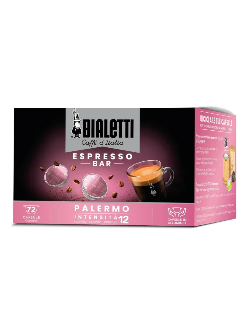 72 Capsule Bialetti Miscela Palermo Scatola Originale - Intensità 12